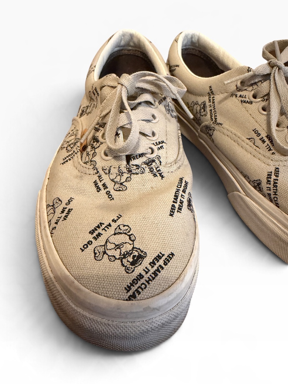Vans Era World Code Teddy Bear Earth Day Sneakers Oatmeal Cream Unisex - Picture 6 of 11